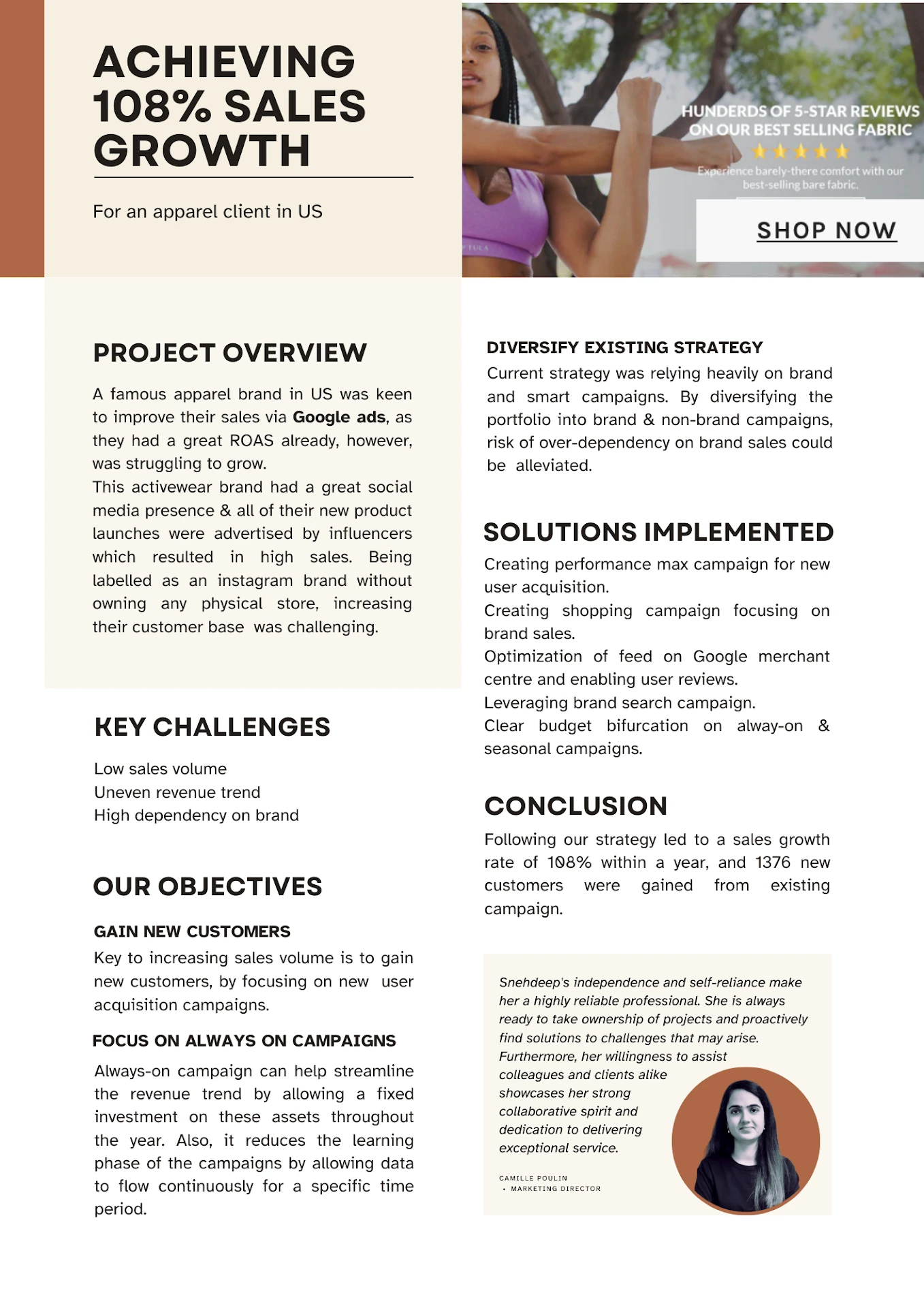 Case study: achieving 108% sales growth for an apparel client